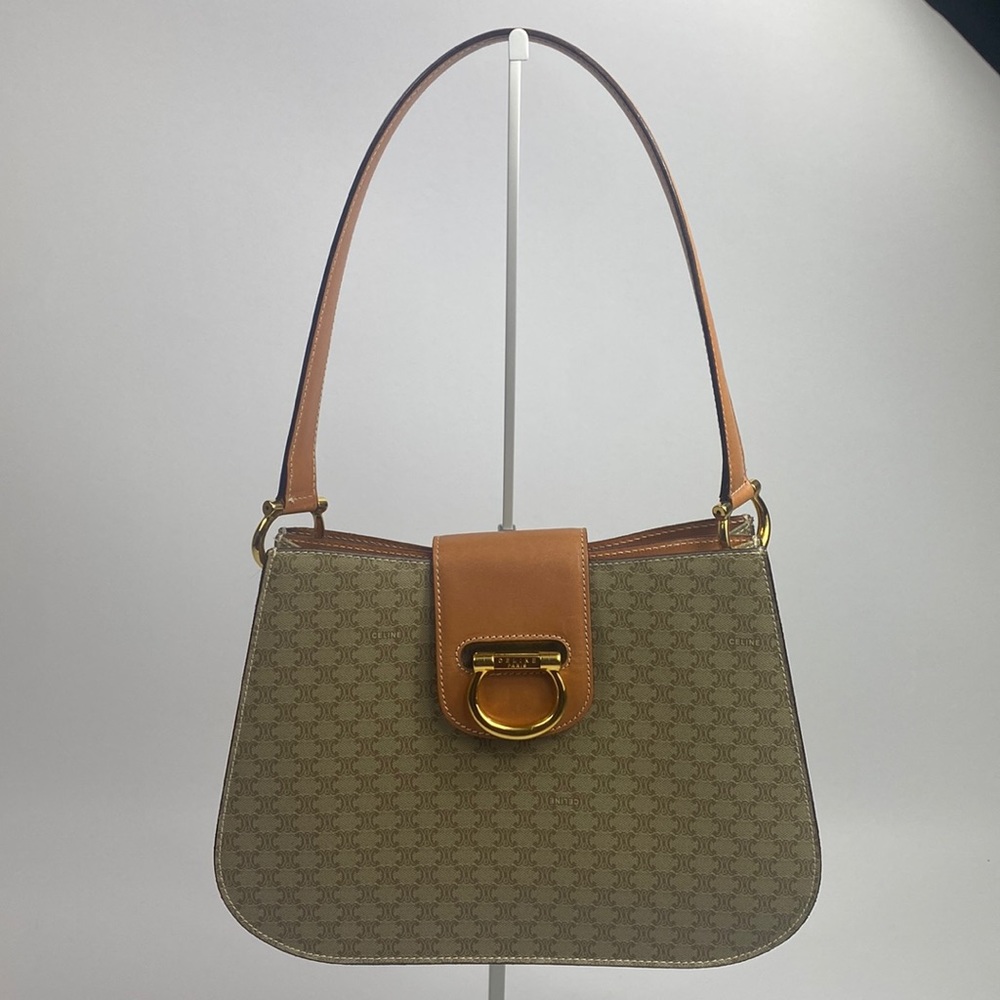Vintage Celine Macadam Canvas Shoulder Bag